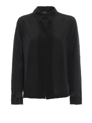 WEEKEND MAX MARA: shirts - Ordito black silk front shirt