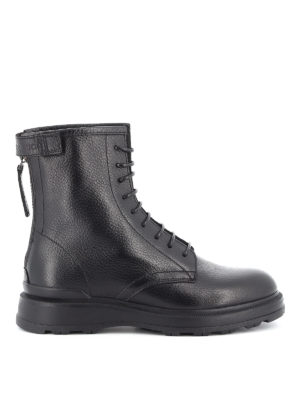 WOOLRICH: ankle boots - Black hammered leather booties