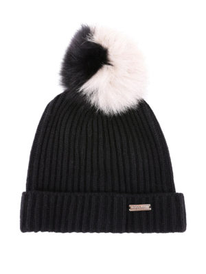 WOOLRICH: berretti - Berretto in misto lana con pompon bicolore