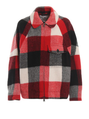 WOOLRICH: casual jackets - Buffalo check wool blend jacket