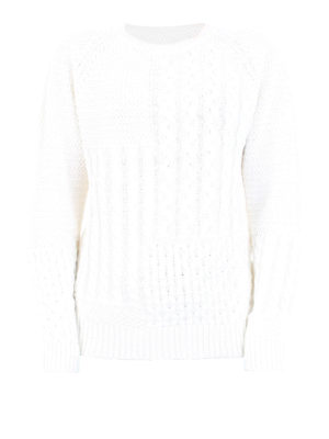 WOOLRICH: Strickpullover mit Rundhalsausschnitt - Rundhalspullover - Weiß