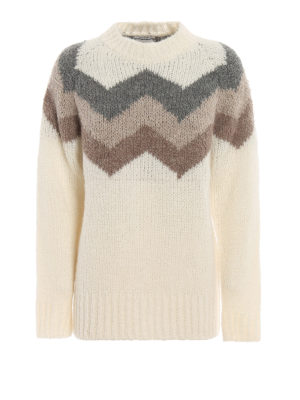 WOOLRICH: Strickpullover mit Rundhalsausschnitt - Rundhalspullover - Weiß