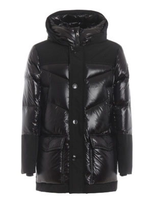 WOOLRICH: cappotti imbottiti - Piumino Logo Arctic Parka nero lucido e opaco