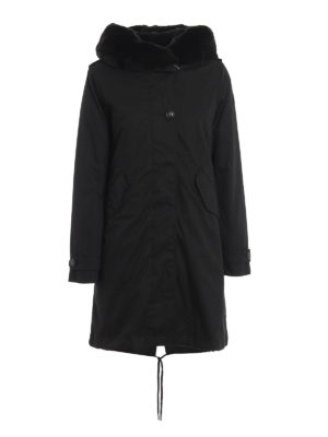 WOOLRICH: padded coats - Literary Rex black two-piece padded parka