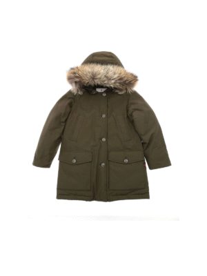 WOOLRICH: padded coats - Parka Df down jacket in Army green color
