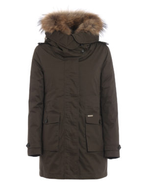 WOOLRICH: cappotti imbottiti - Scarlett Parka due in uno verde militare