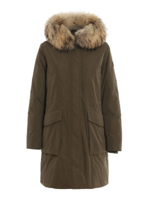 WOOLRICH: Lange Daunenmäntel - Daunenmantel - Grün