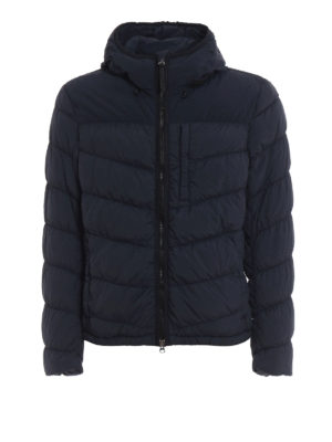 WOOLRICH: giacche imbottite - Piumino Sundance blu scuro con cappuccio