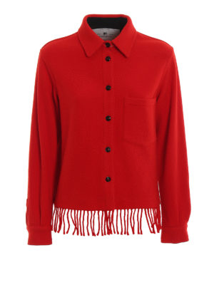 WOOLRICH: shirts - Fringed cloth shirt with patch pocket