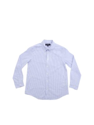 WOOLRICH: shirts - White and light blue striped shirt