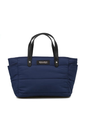 WOOLRICH: shopper - Tote piccola imbottita  in nylon blu
