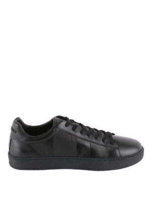 WOOLRICH: sneakers - Sneaker Court Low in pelle lucida nera