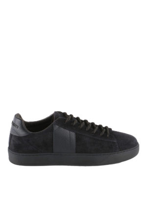 WOOLRICH: sneakers - Sneaker Court Low in pelle e suede blu