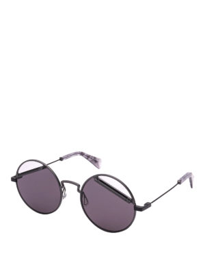 YOHJI YAMAMOTO: sunglasses - YY7029 round sunglasses with mirror lens