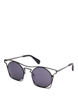 YOHJI YAMAMOTO: sunglasses - YY705 squared sunglasses with round lens