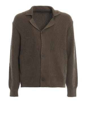 Z ZEGNA: cardigans - Rib knitted wool cardigan