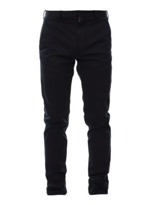 Z ZEGNA: pantaloni casual - Pantaloni chino in cotone stretch blu