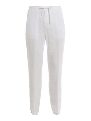 Z ZEGNA: pantaloni casual - Pantaloni in puro lino tinto in capo