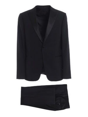 Z ZEGNA: completi da sera - Smoking tre pezzi blu notte in fresco lana