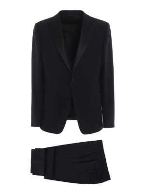 Z ZEGNA: completi da sera - Smoking Turati nero in fresco lana con gilet