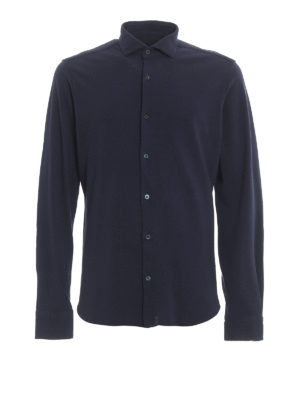 Z ZEGNA: shirts - Blue pique shirt