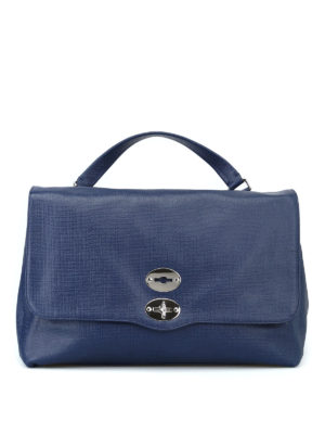 ZANELLATO: shopper - Postina L Curturo in pelle blu