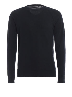 ZANONE: maglia collo rotondo - Pull girocollo in cotone blu scuro