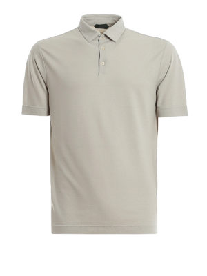 ZANONE: polo shirts - Light grey jersey polo shirt