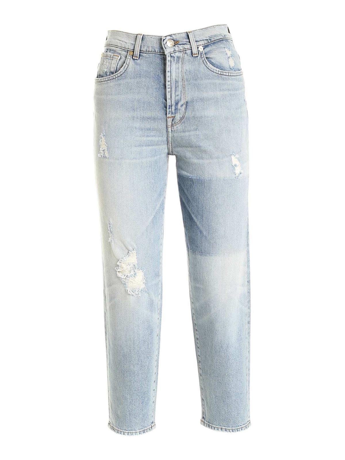 7 For All Mankind MALIA VINTAGE-EFFECT JEANS IN LIGHT BLUE