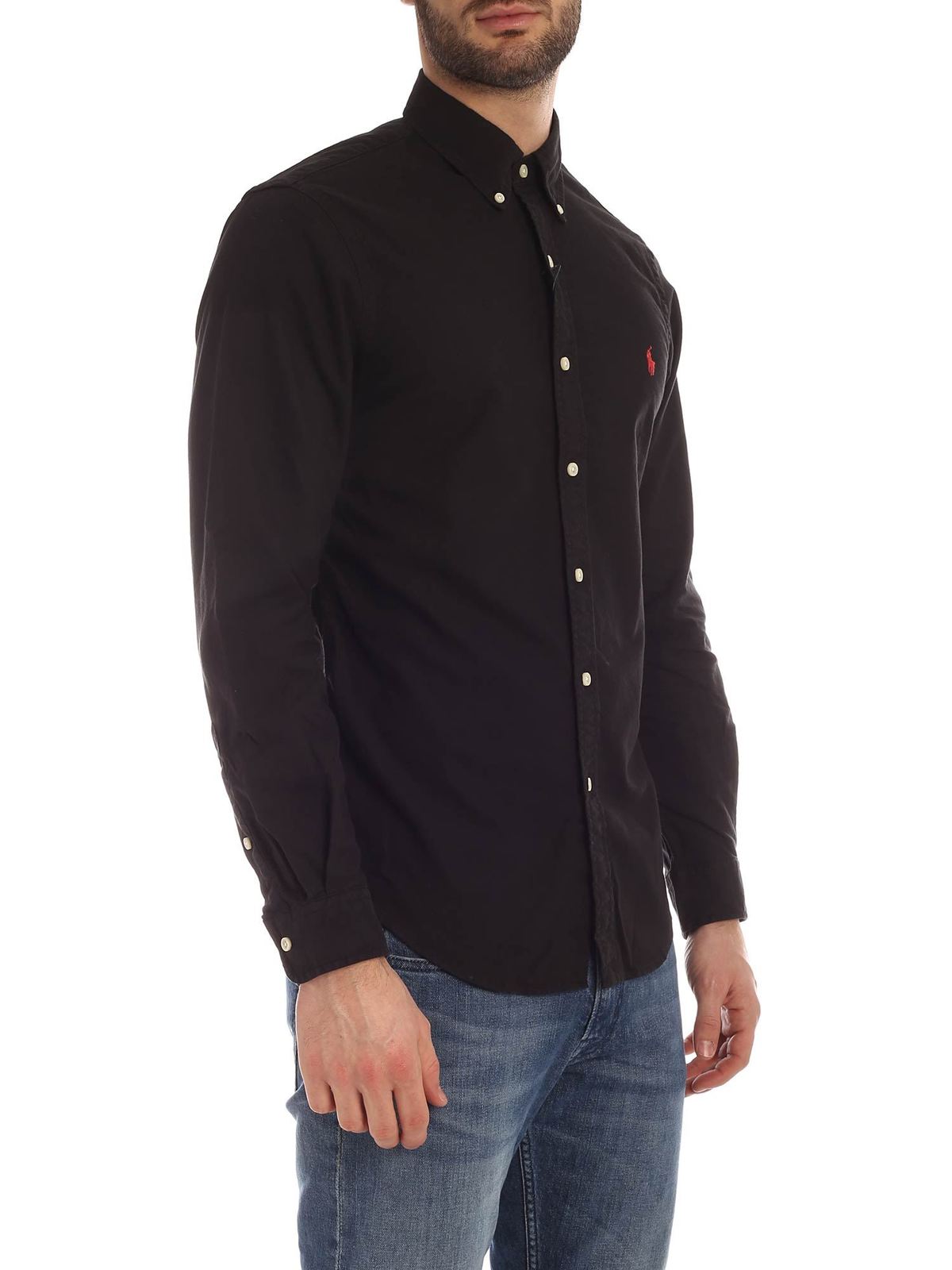 Shirts Polo Ralph Lauren - Logo button down shirt in black - 710772288001
