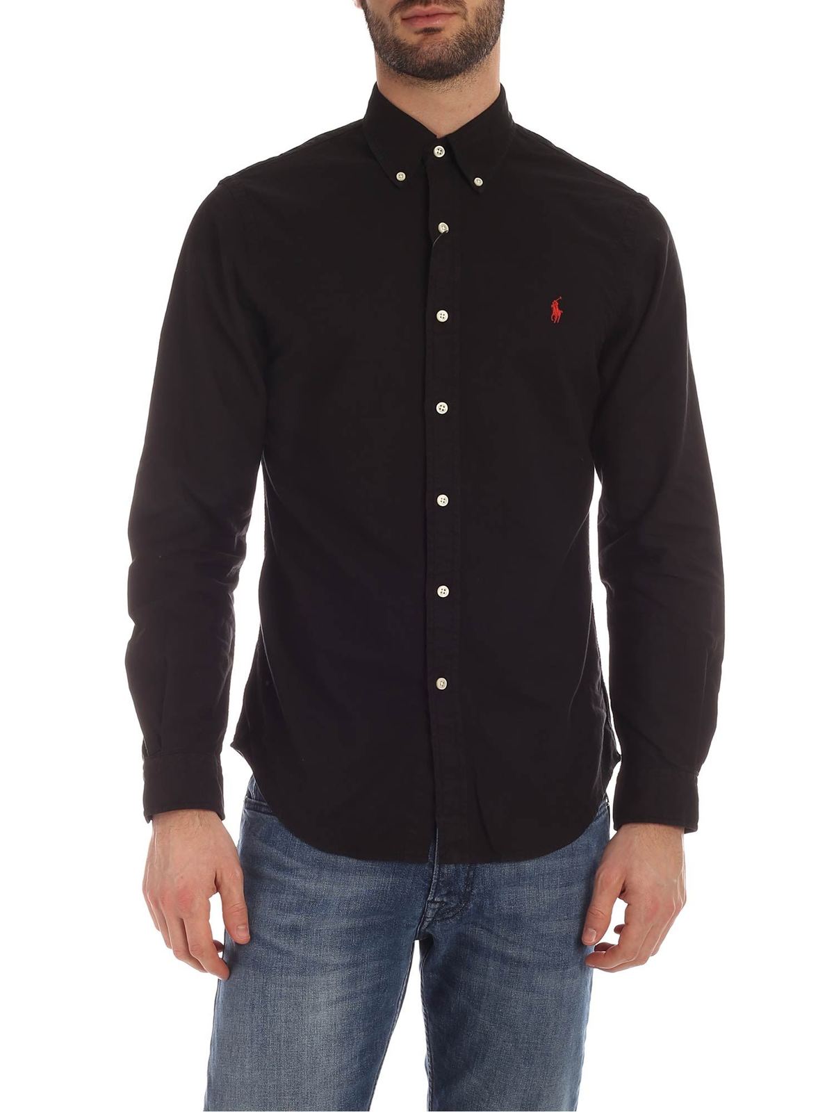 Shirts Polo Ralph Lauren - Logo button down shirt in black 