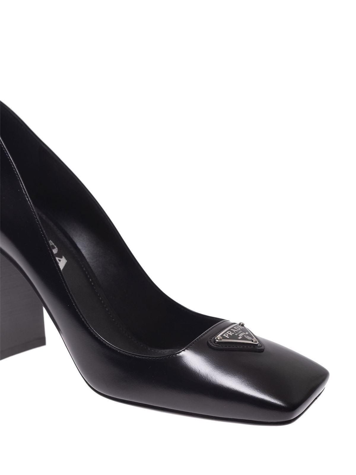 prada logo pumps