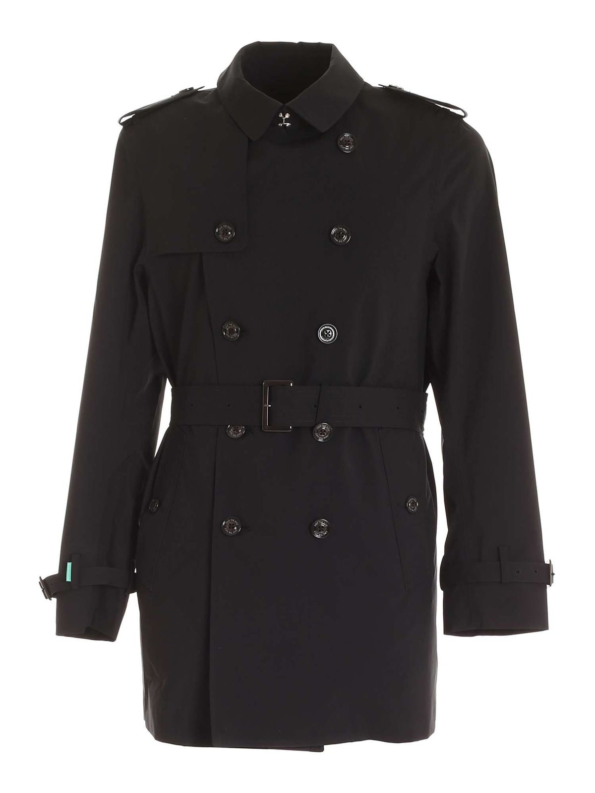 Trench coats Save the Duck - Double-breasted trench coat in black ...