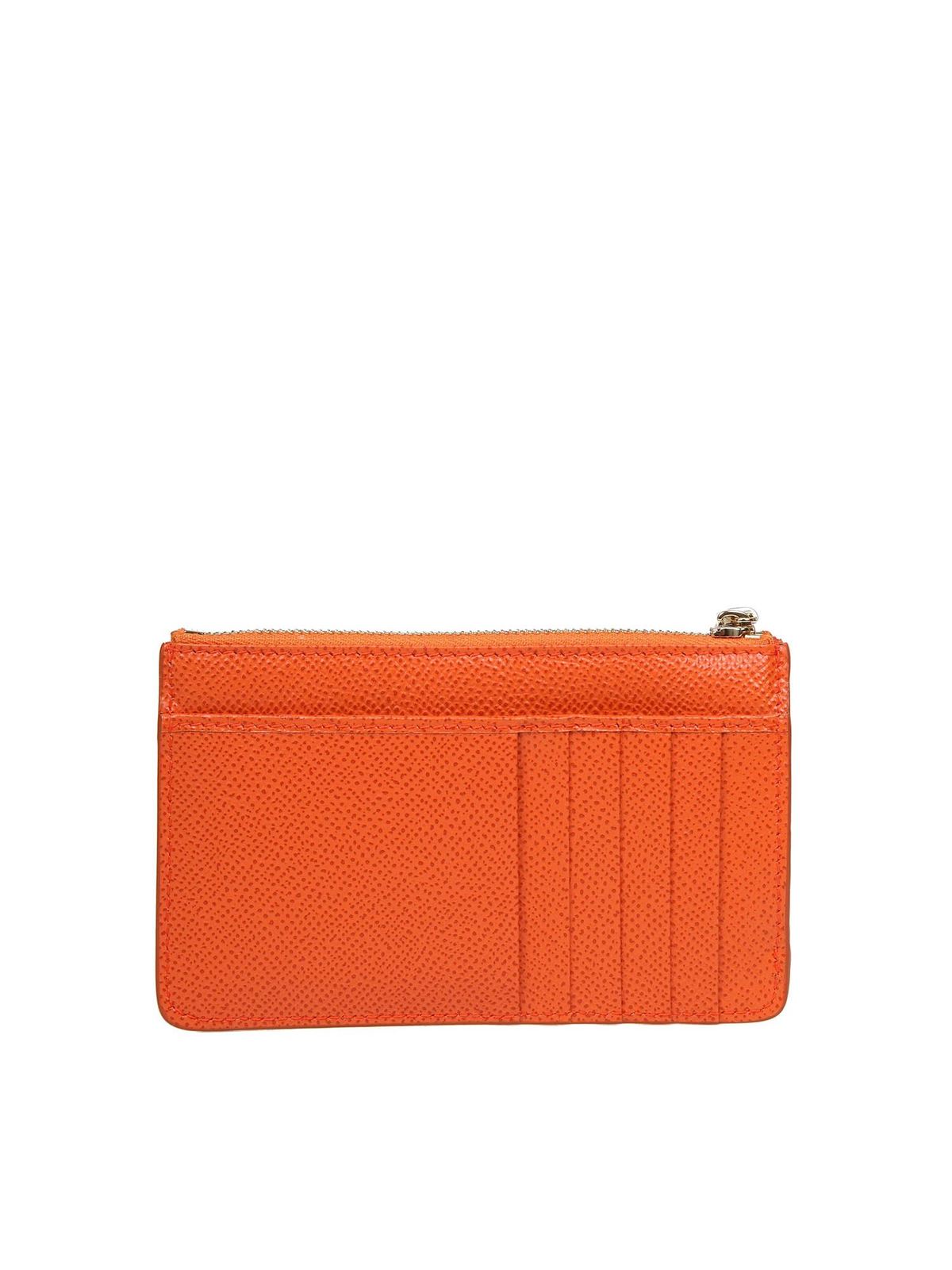 Wallets & purses Dolce & Gabbana - Dauphine card holder in orange ...