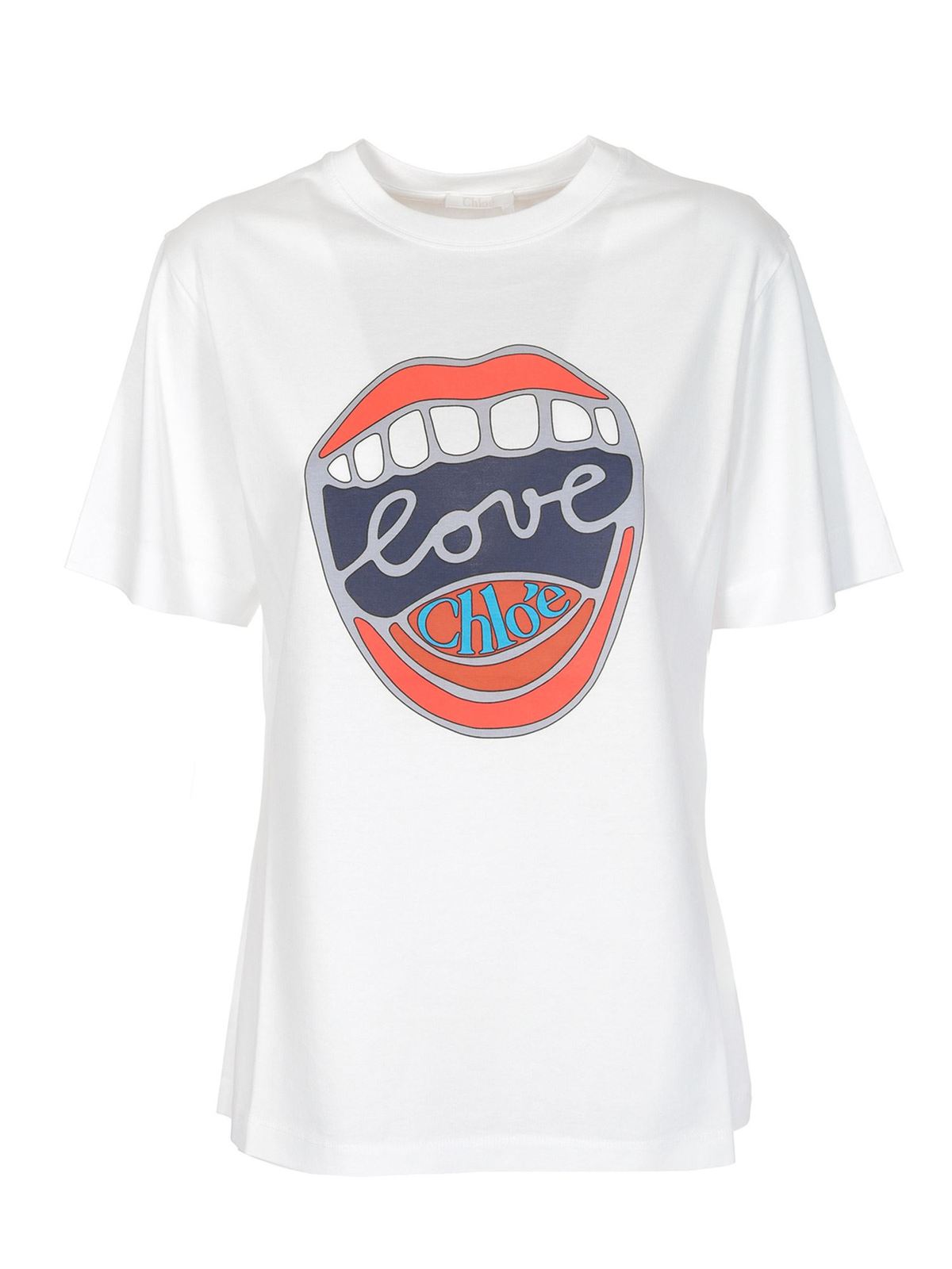 Chloé Cottons LOVE T-SHIRT IN WHITE