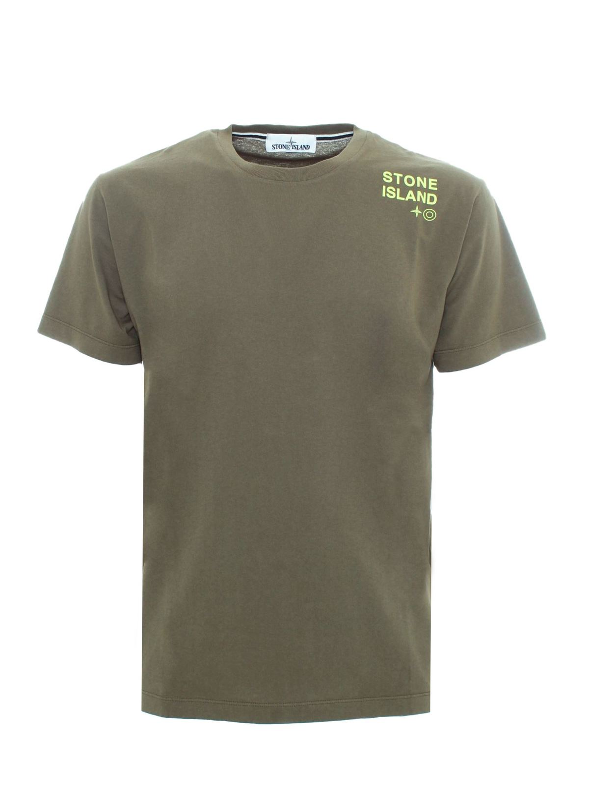 Stone Island LOGO LETTERING T-SHIRT IN MILITARY GREEN