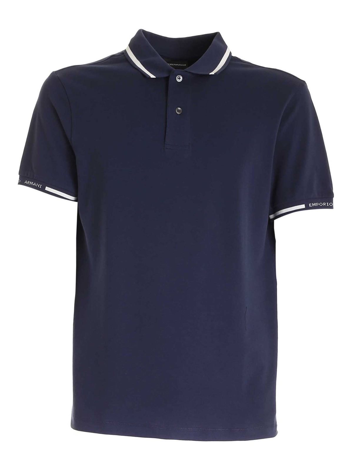 Polo shirts Emporio Armani - White details polo shirt in navy blue ...