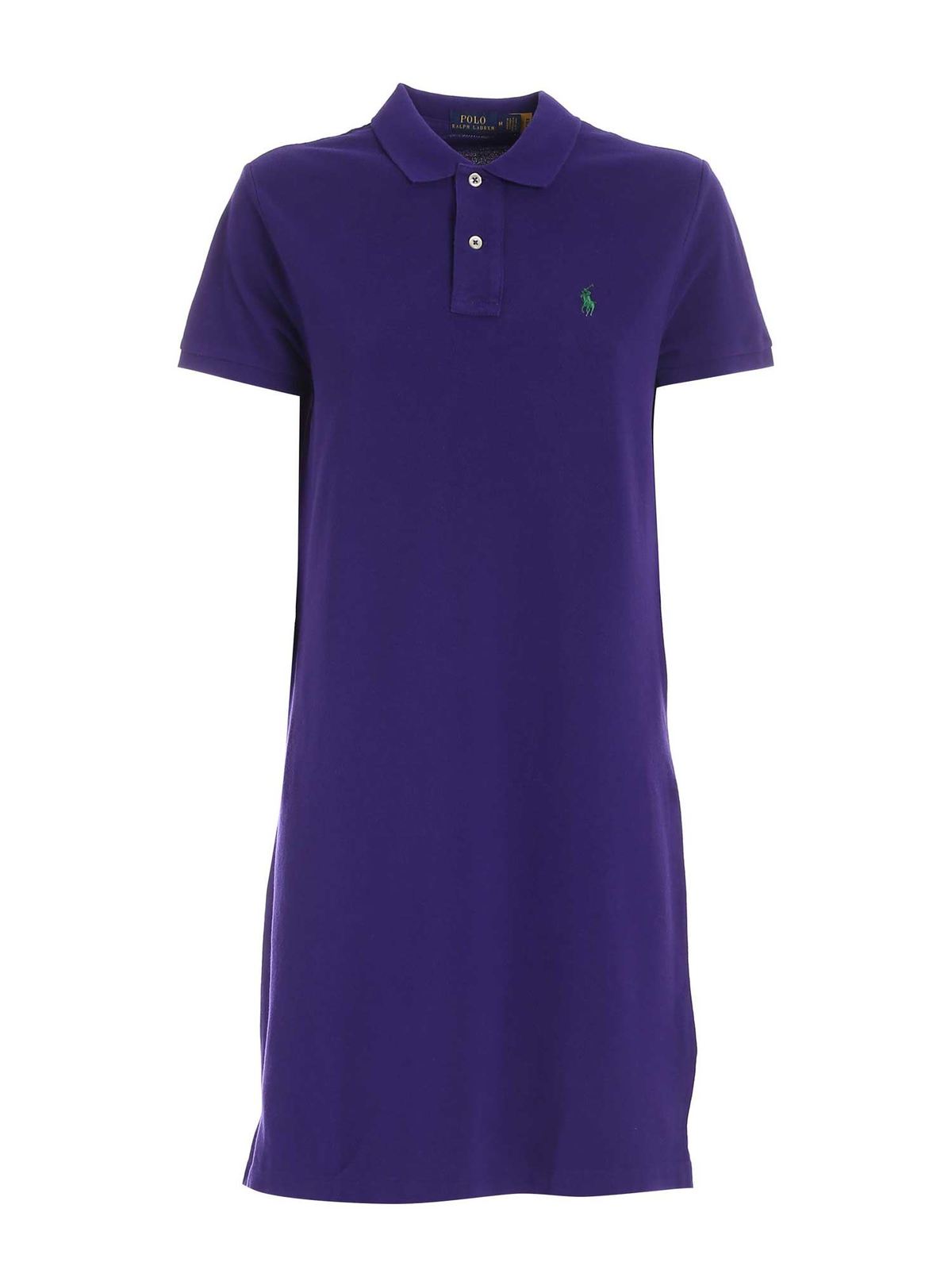 Short dresses Polo Ralph Lauren - Green logo embroidery dress in purple -  211799490013