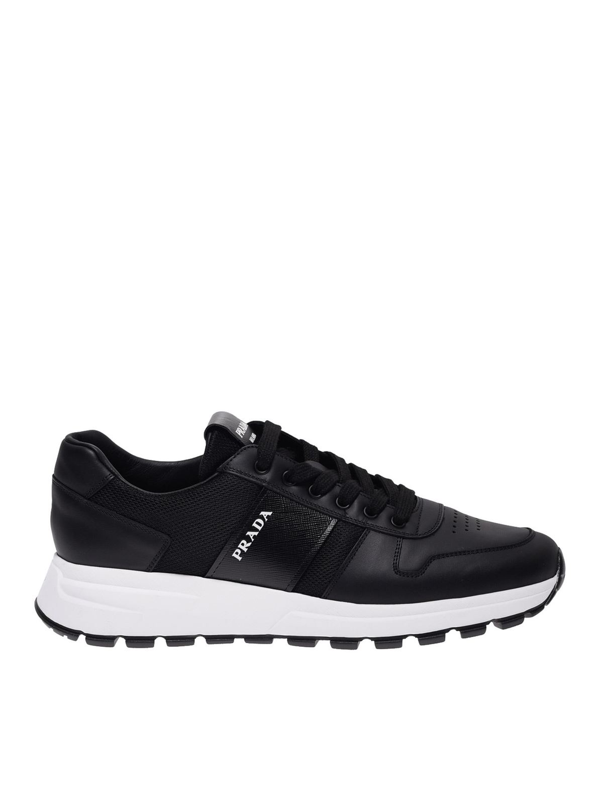 navy prada trainers