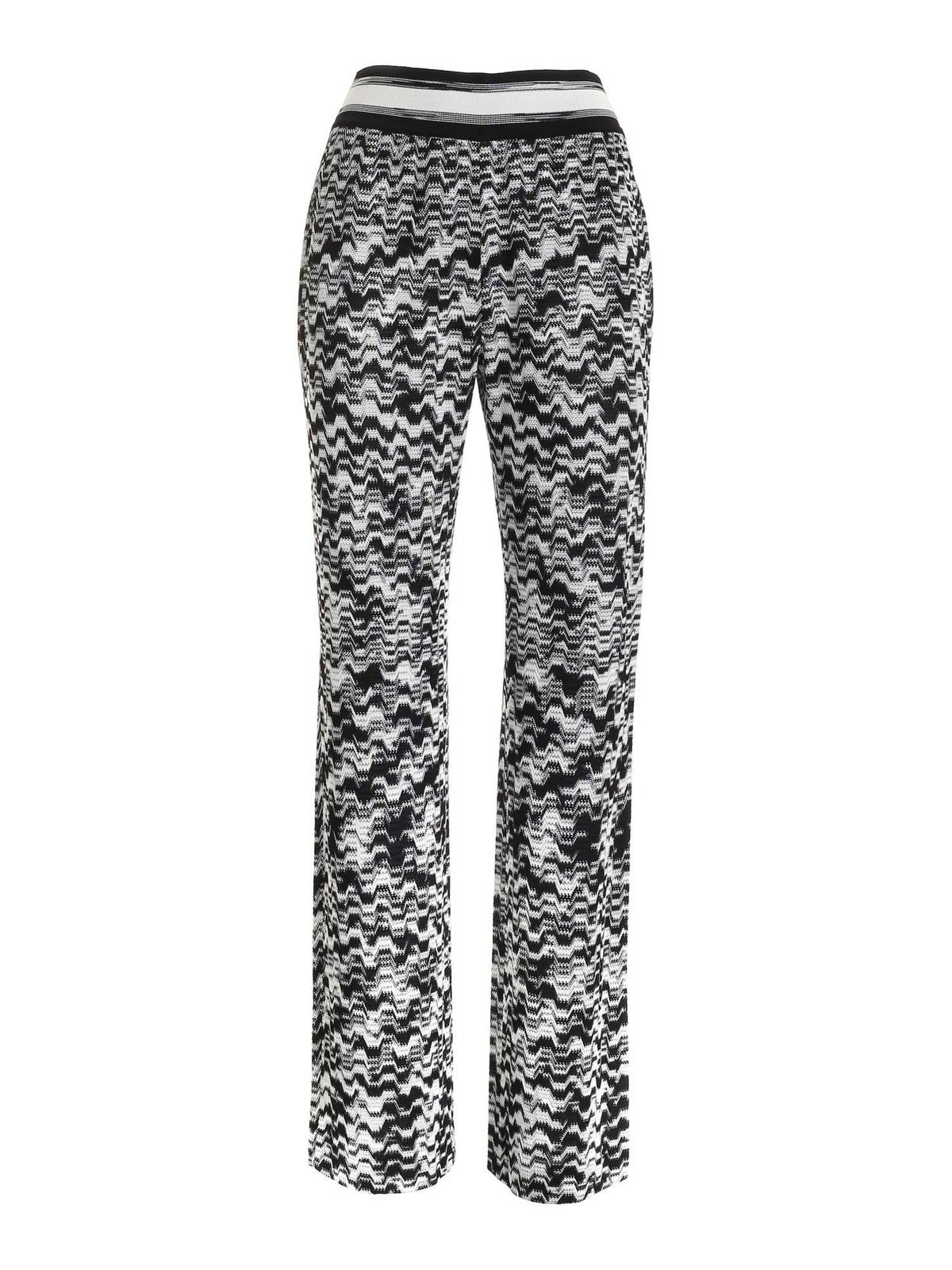Missoni KNITTED PANTS IN BLACK AND WHITE