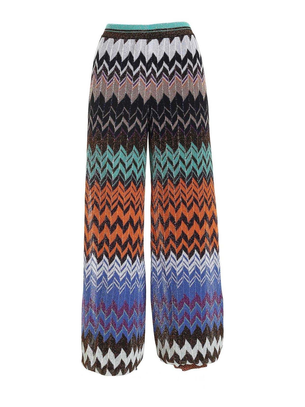 Missoni LAME KNITTED MULTICOLOR CASUAL PANTS