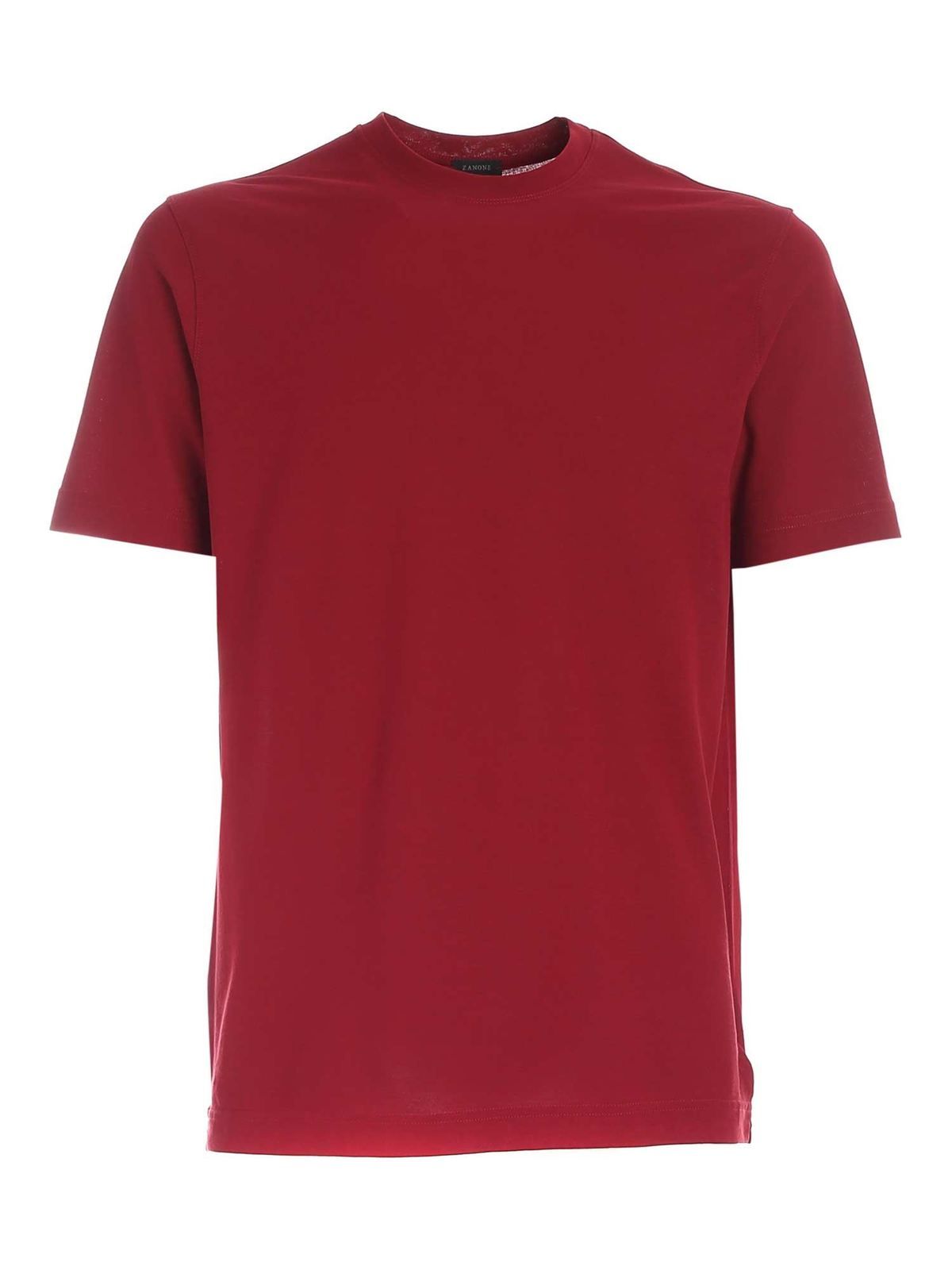 Zanone Cottons BASIC T-SHIRT IN BURGUNDY COLOR