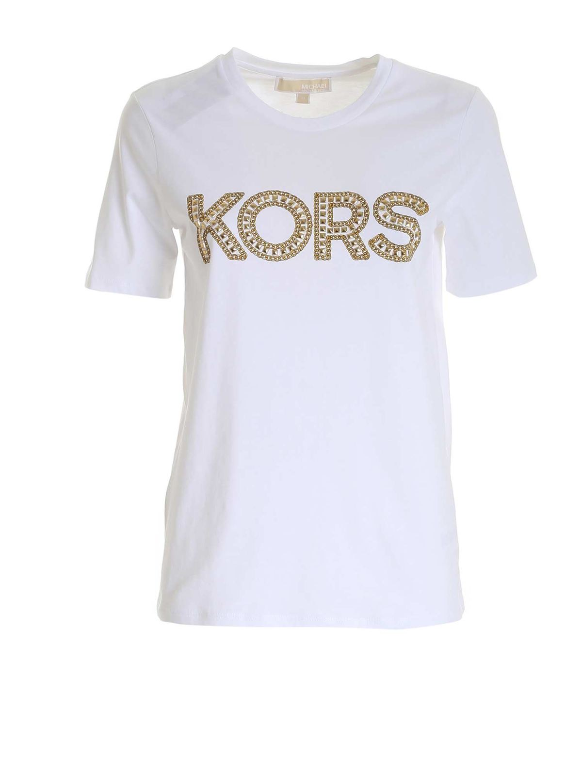 Michael Kors Cottons KORS LOGO T-SHIRT IN WHITE