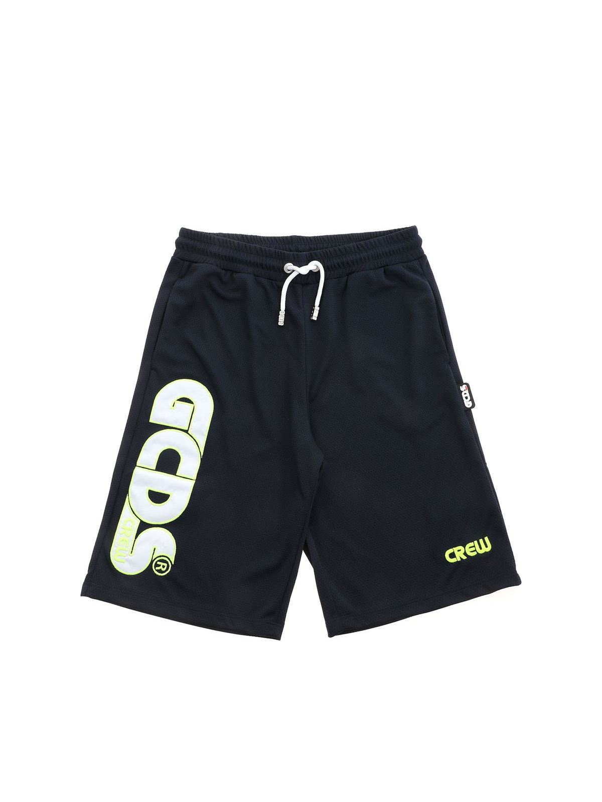 GCDS BRANDED BERMUDA SHORTS IN BLUE