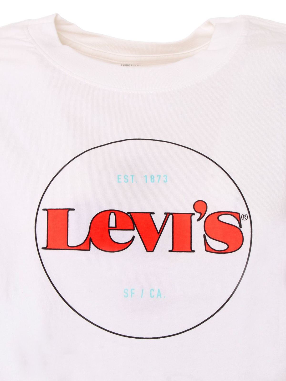 white levi shirt with red logo