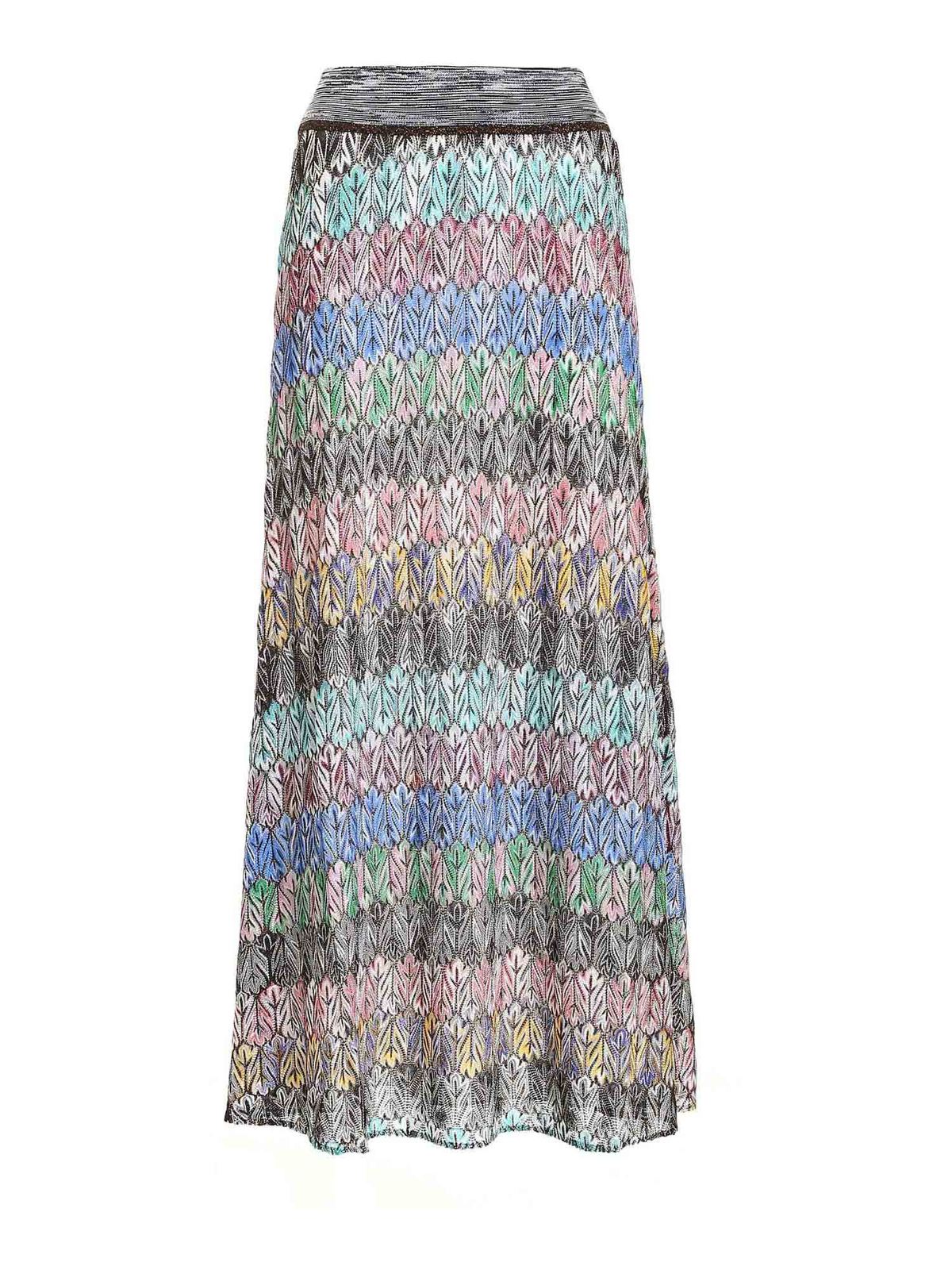 Missoni LOOSE FIT LAME KNITTED MULTICOLOR SKIRT