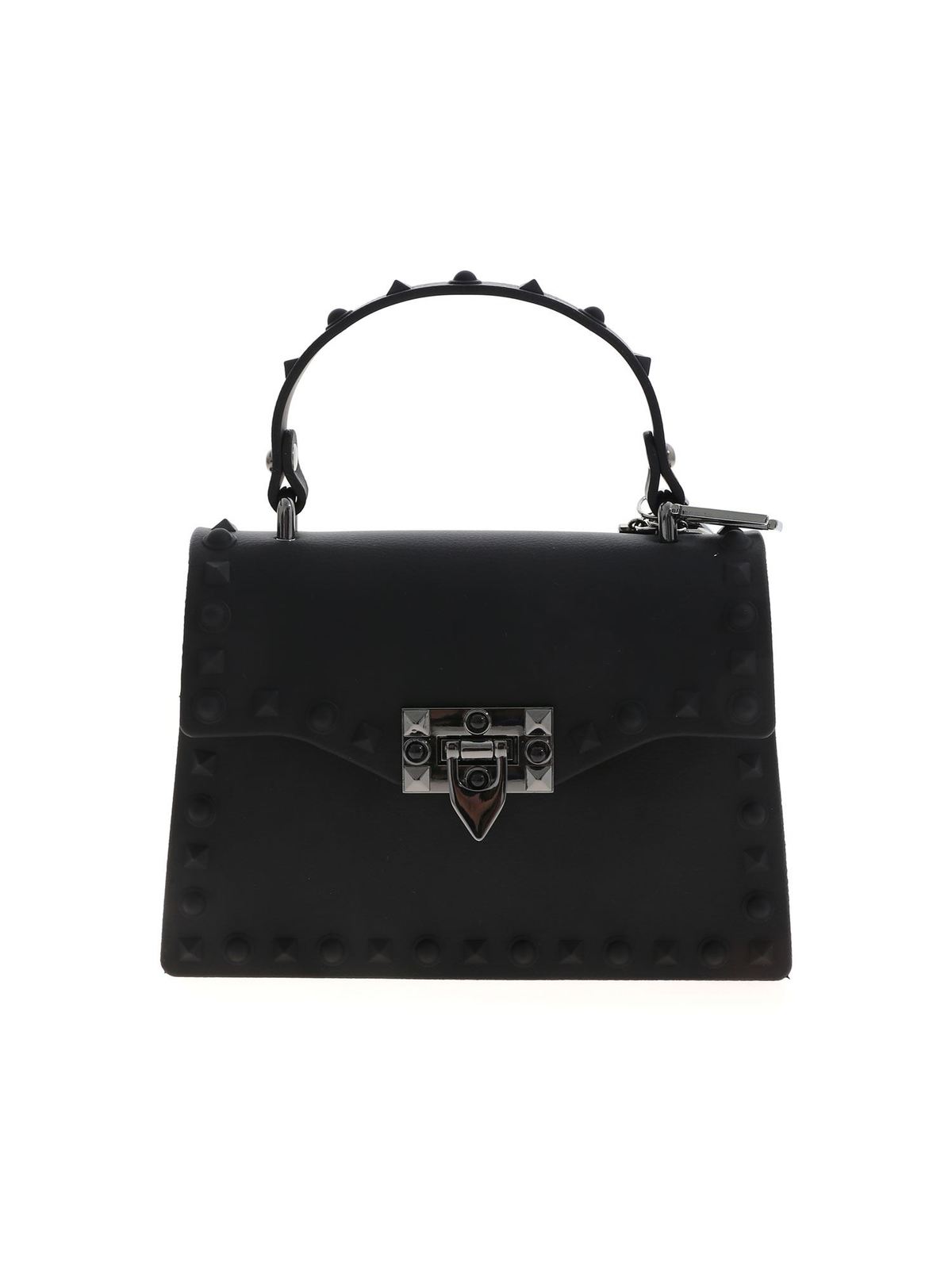 Monnalisa Kids' Charm Studded Handbag In Black