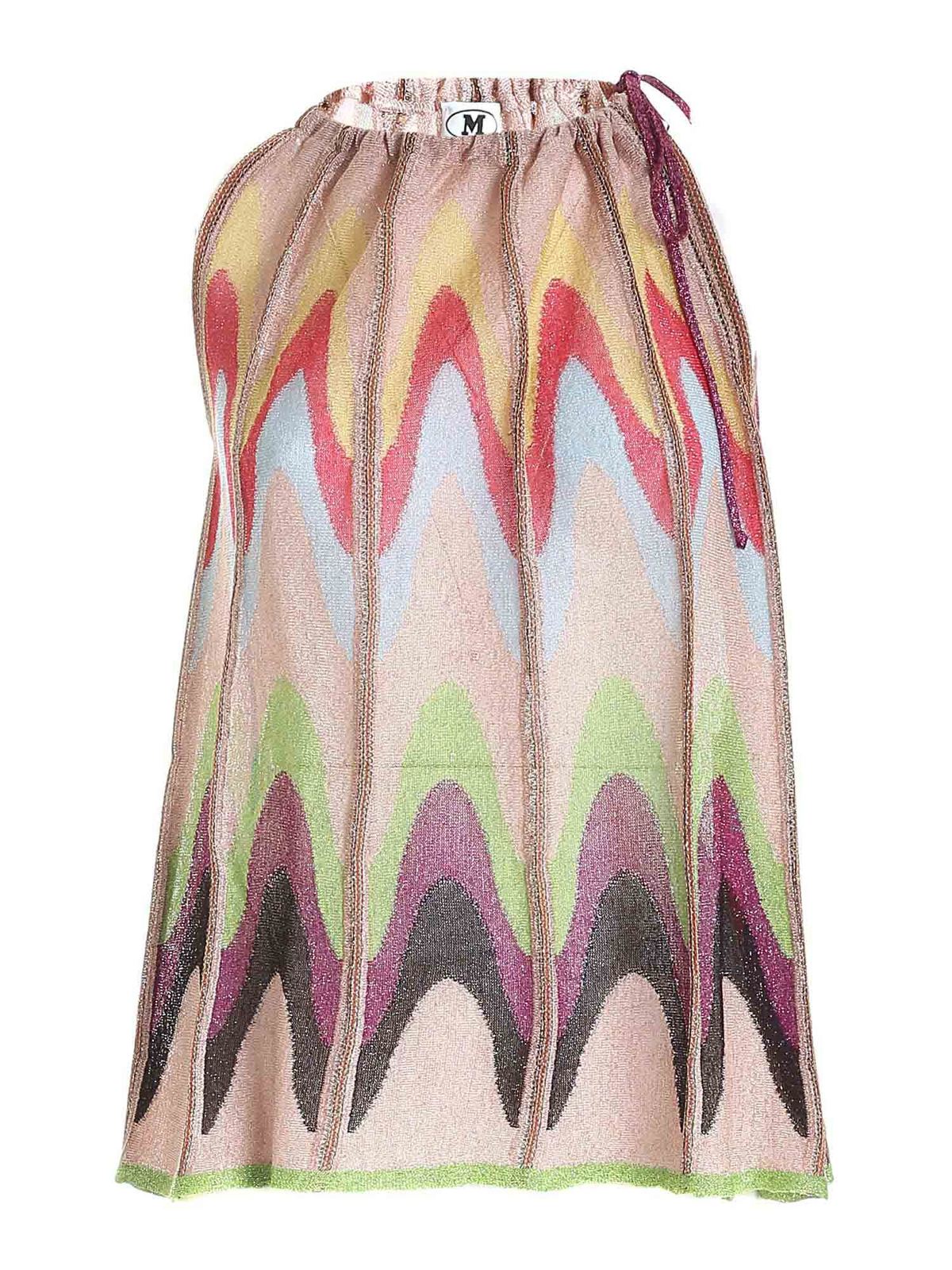 M Missoni Cottons LAME KNITTED MULTICOLOR TOP