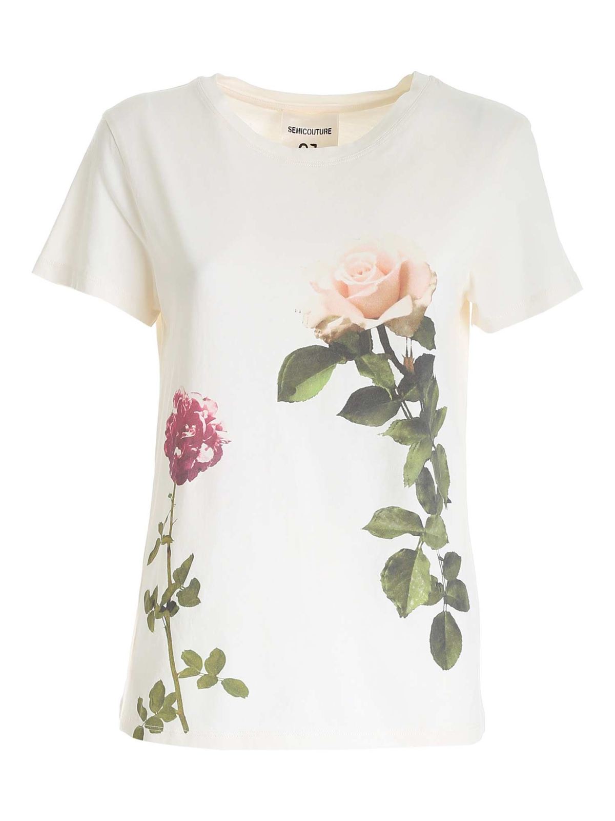 SEMICOUTURE ROSES T-SHIRT