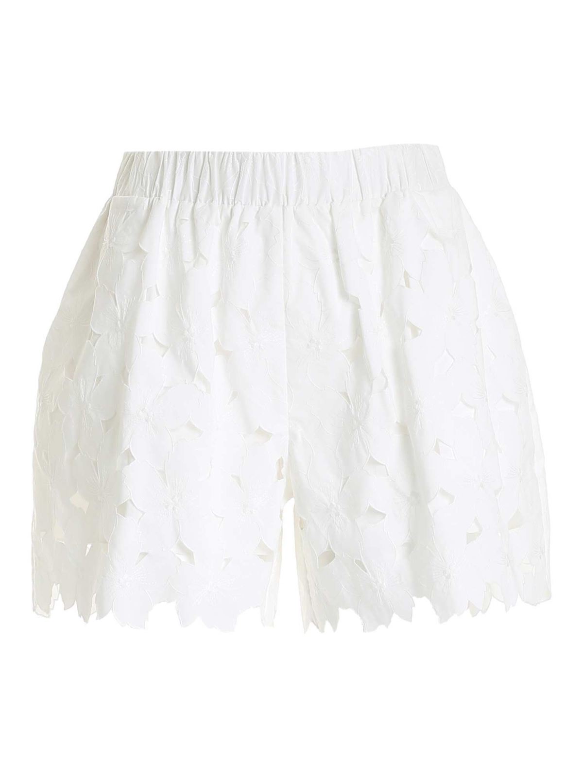 Red Valentino Cottons CUT OUT SHORTS IN WHITE